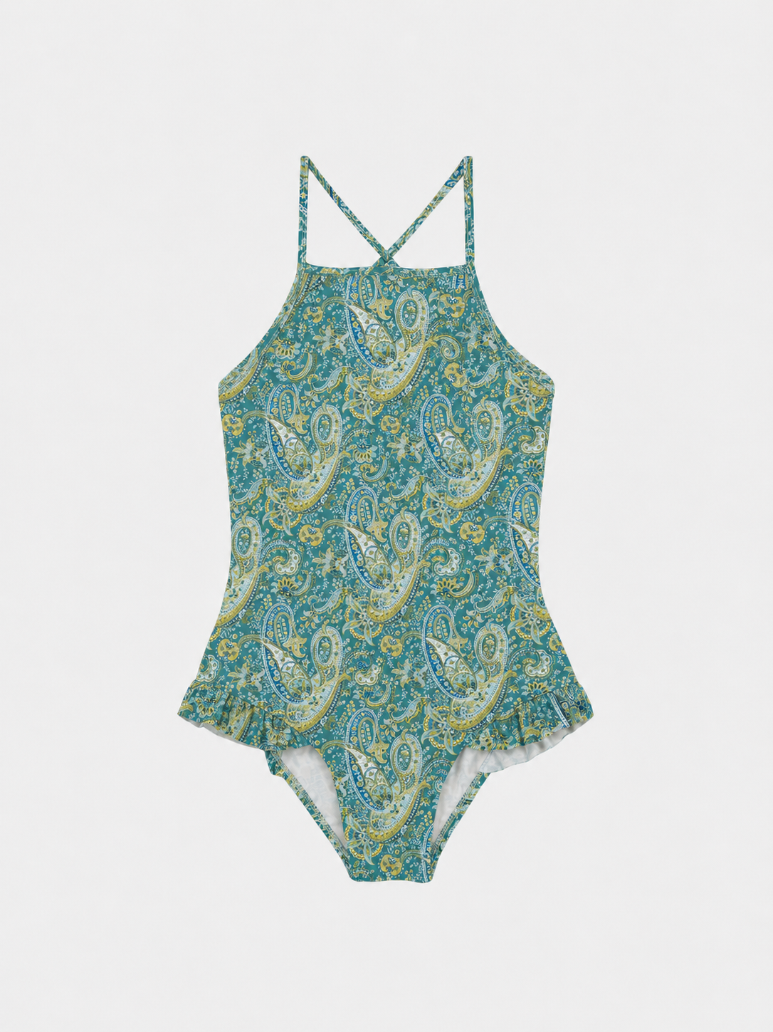 Intero Bambina Incrociato Liberty Cashmere Verde