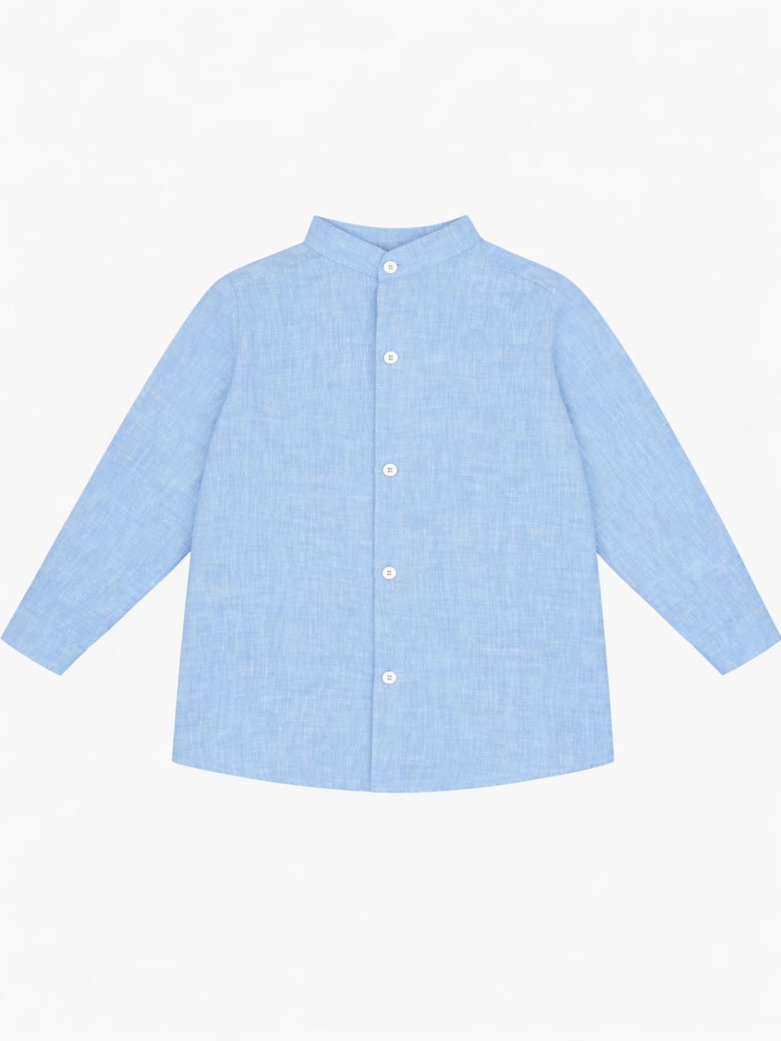 Camicia Coreana Lino Celeste
