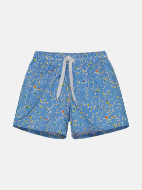 Costume Tessuto Tecnico a pantaloncino Pesciolini Celeste