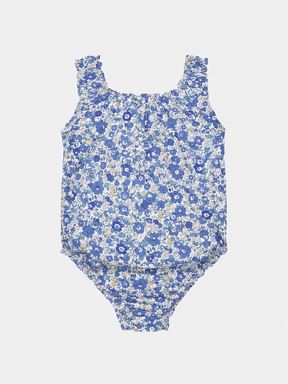 Costume Intero Cotone Bambina Liberty Betsy Ann Blu