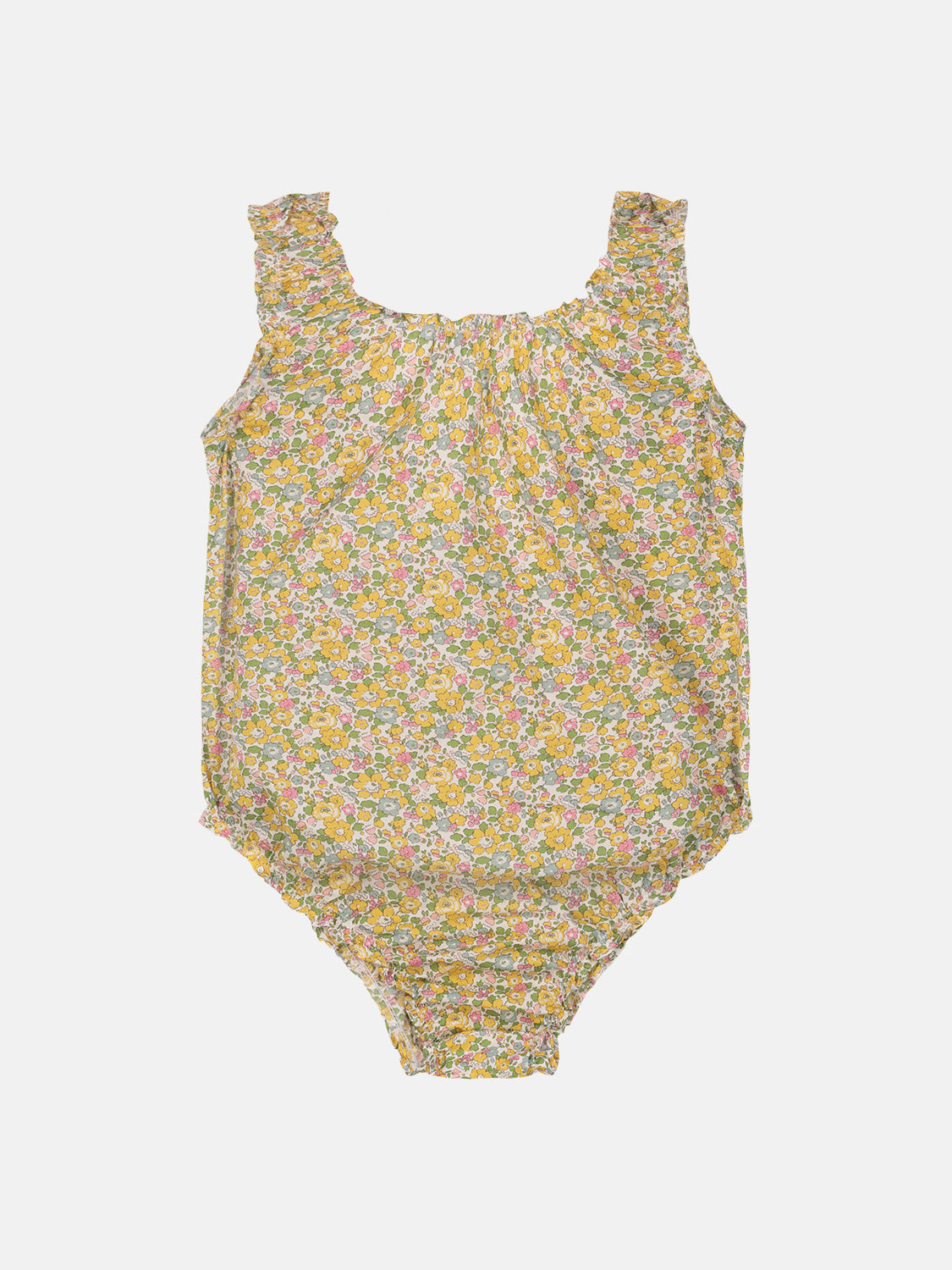 Costume Intero Cotone Bambina Liberty Betsy Ann Giallo
