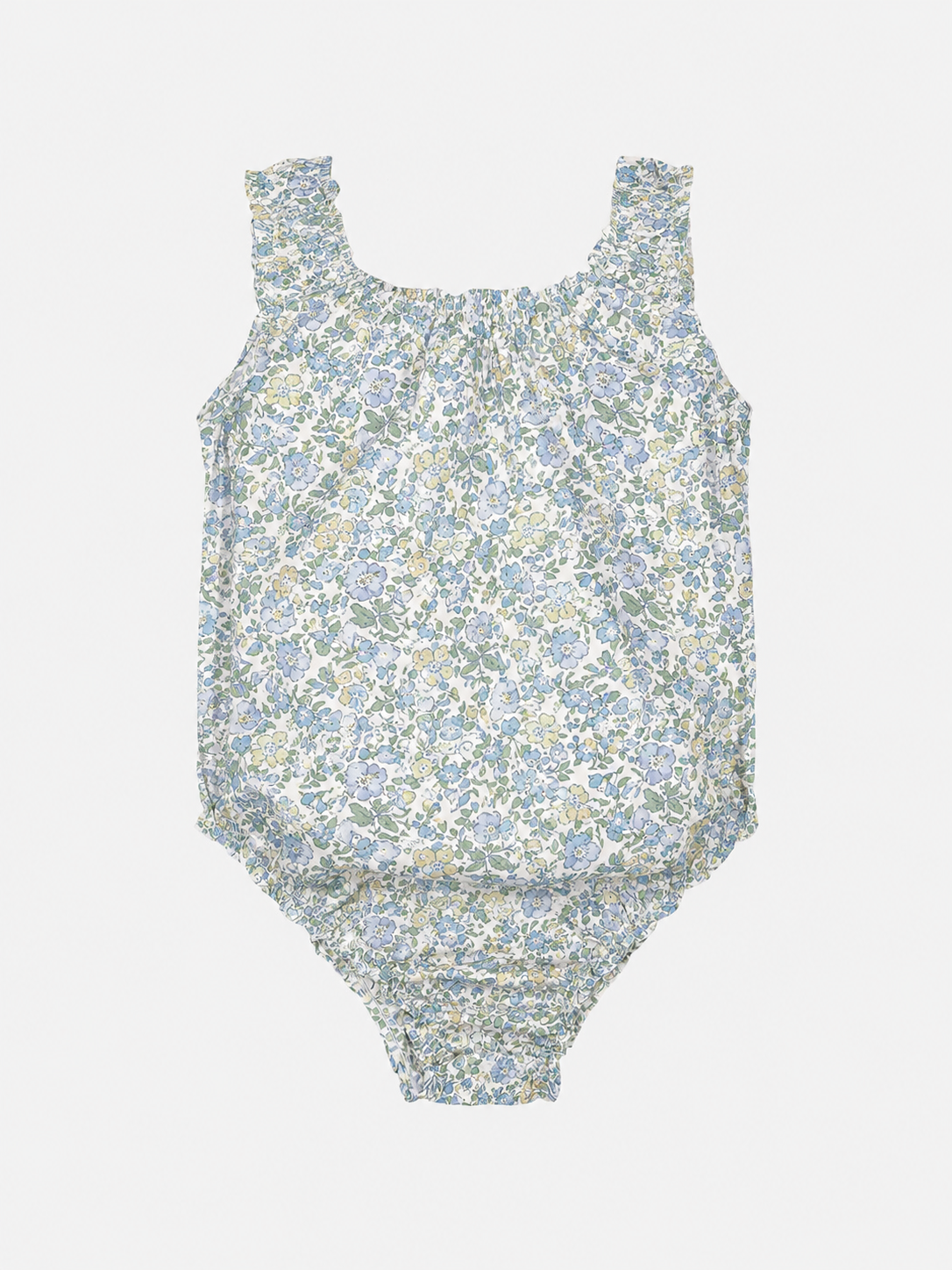 Costume Intero Cotone Bambina Liberty Metallic Celeste