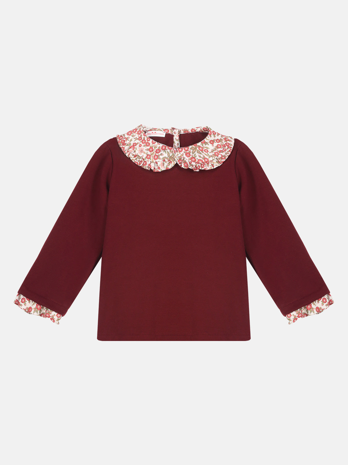 Felpa C/Peter-Pan Bambina Cotone Prugna