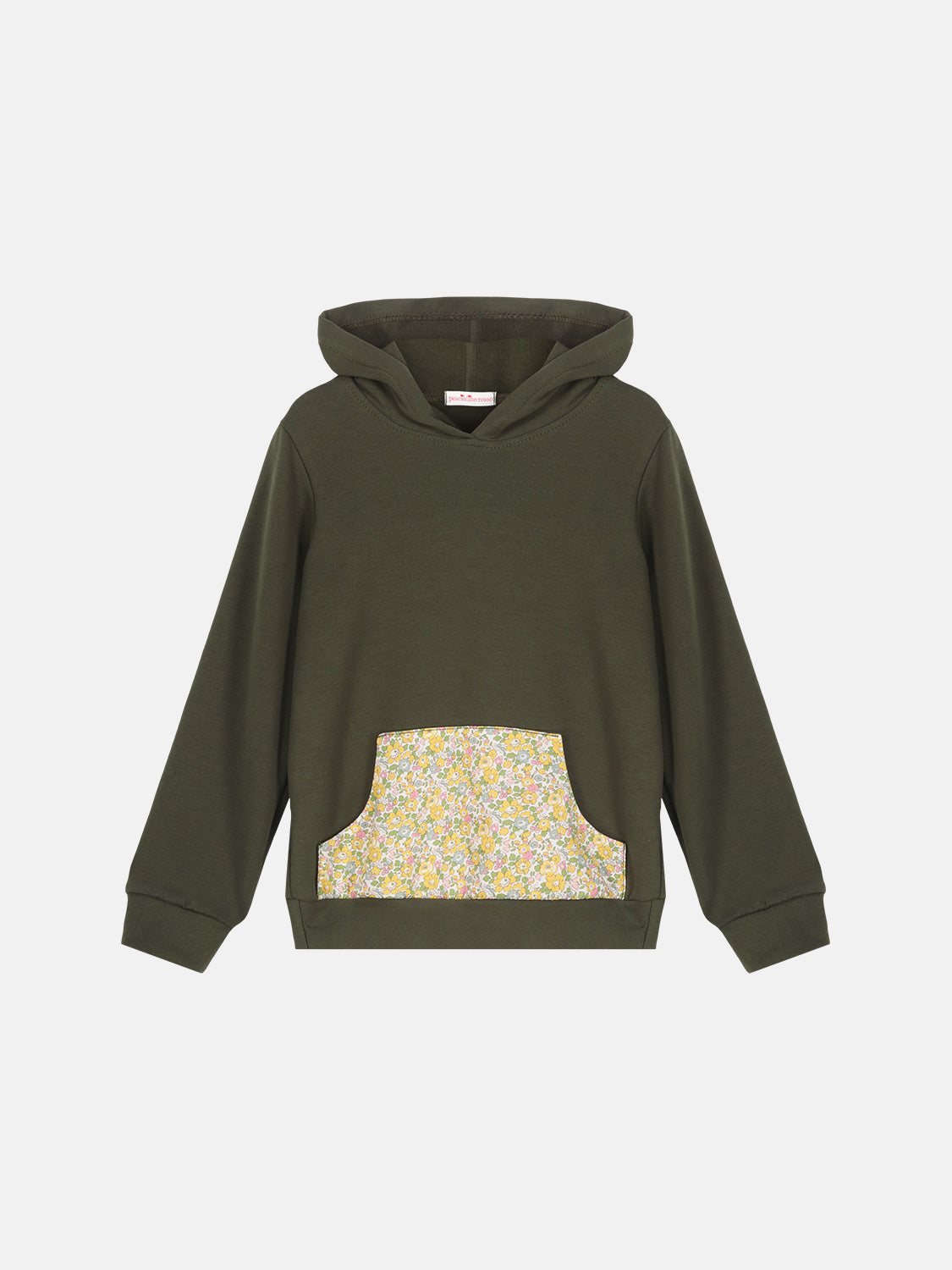 Felpa Cappuccio Bambina Cotone Militare