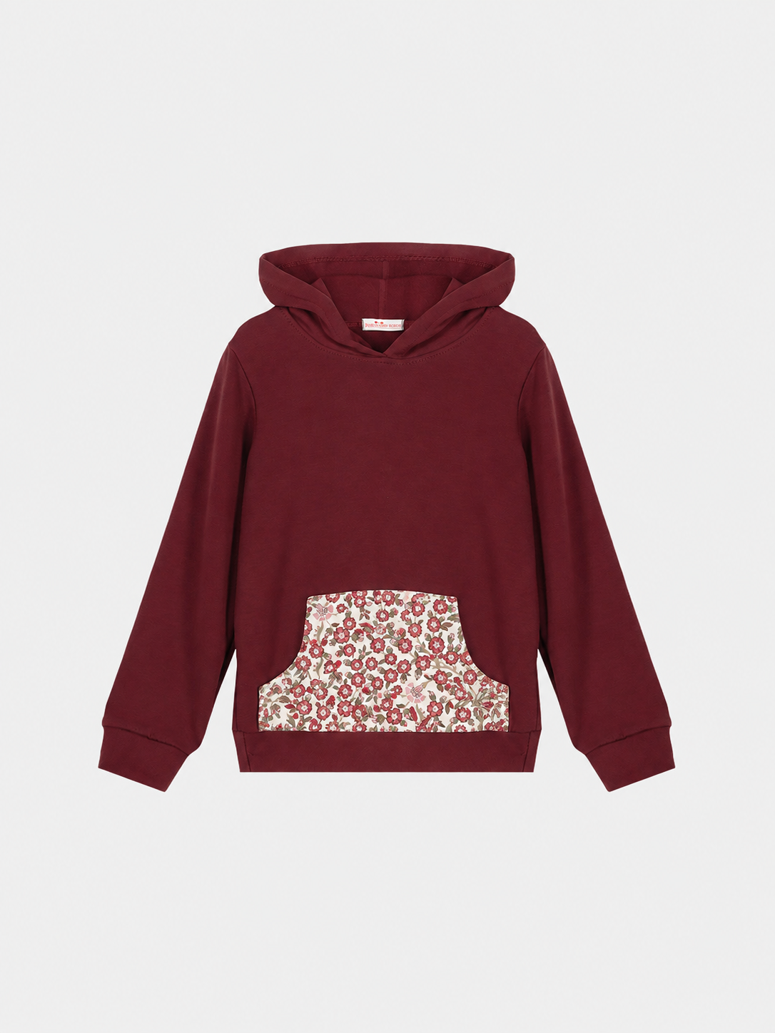 Felpa Cappuccio Bambina Cotone Prugna
