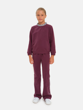 Felpa Colletto Aubergine