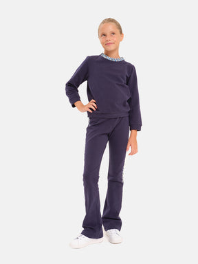 Navy Collar Sweatshirt