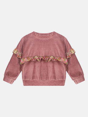 Felpa Rouche Bambina Ciniglia Mauve