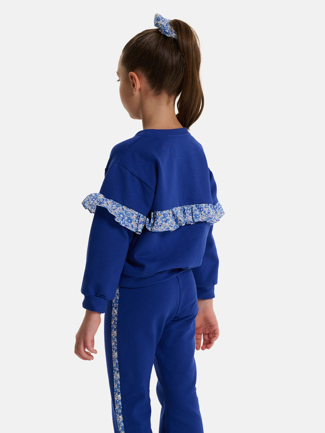 Felpa Rouche Bambina Cotone Royal