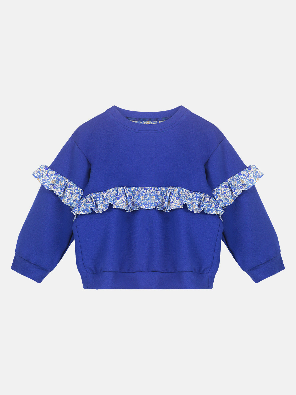Felpa Rouche Bambina Cotone Royal