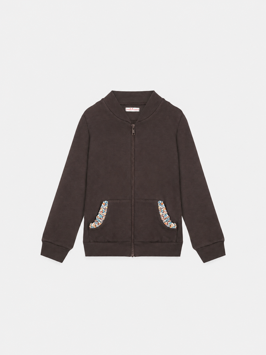 Felpa Zip Bambina Cotone Moro