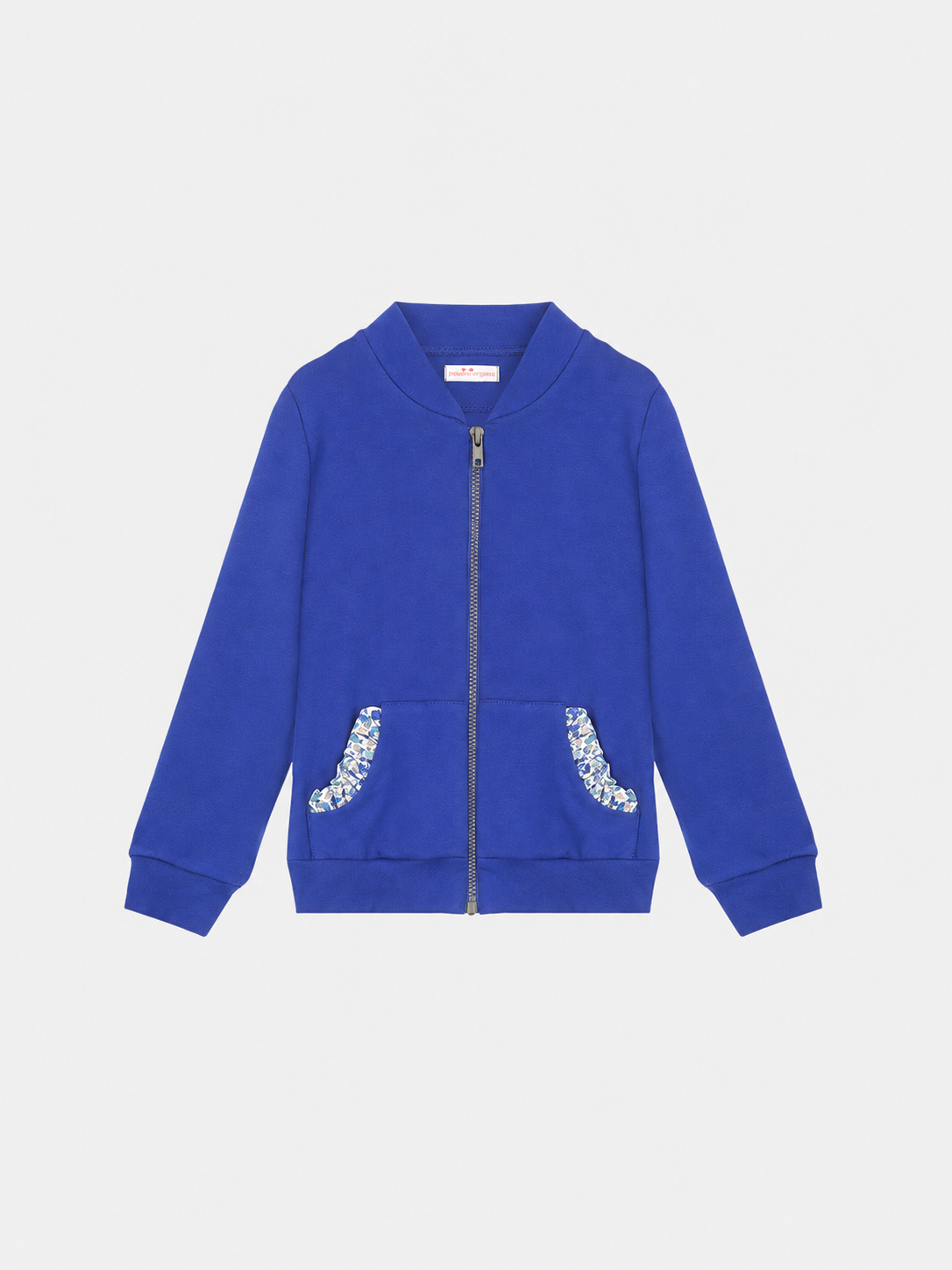 Felpa Zip Bambina Cotone Royal