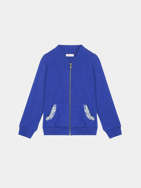 Felpa Zip Bambina Cotone Royal