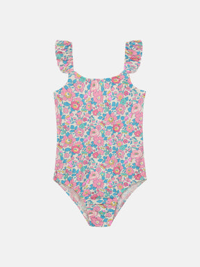 Intero Bambina Rouches Liberty Betsy Fluo Rosa Azzurro