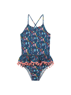 Intero Bambina Balza PonPon PR allover Blu