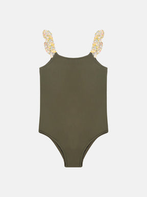 Intero Bambina Bicolore Rouches Liberty Betsy Ann Giallo