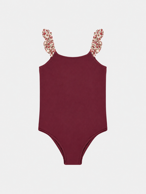 Intero Bambina Bicolore Rouches Liberty Empress Prugna