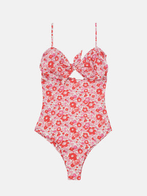 Intero Donna Nodo Lycra Liberty Betsy Rosso New