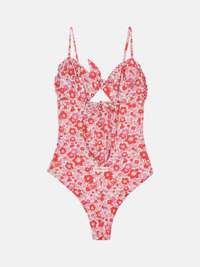 Intero Donna Nodo Lycra Liberty Betsy Rosso New