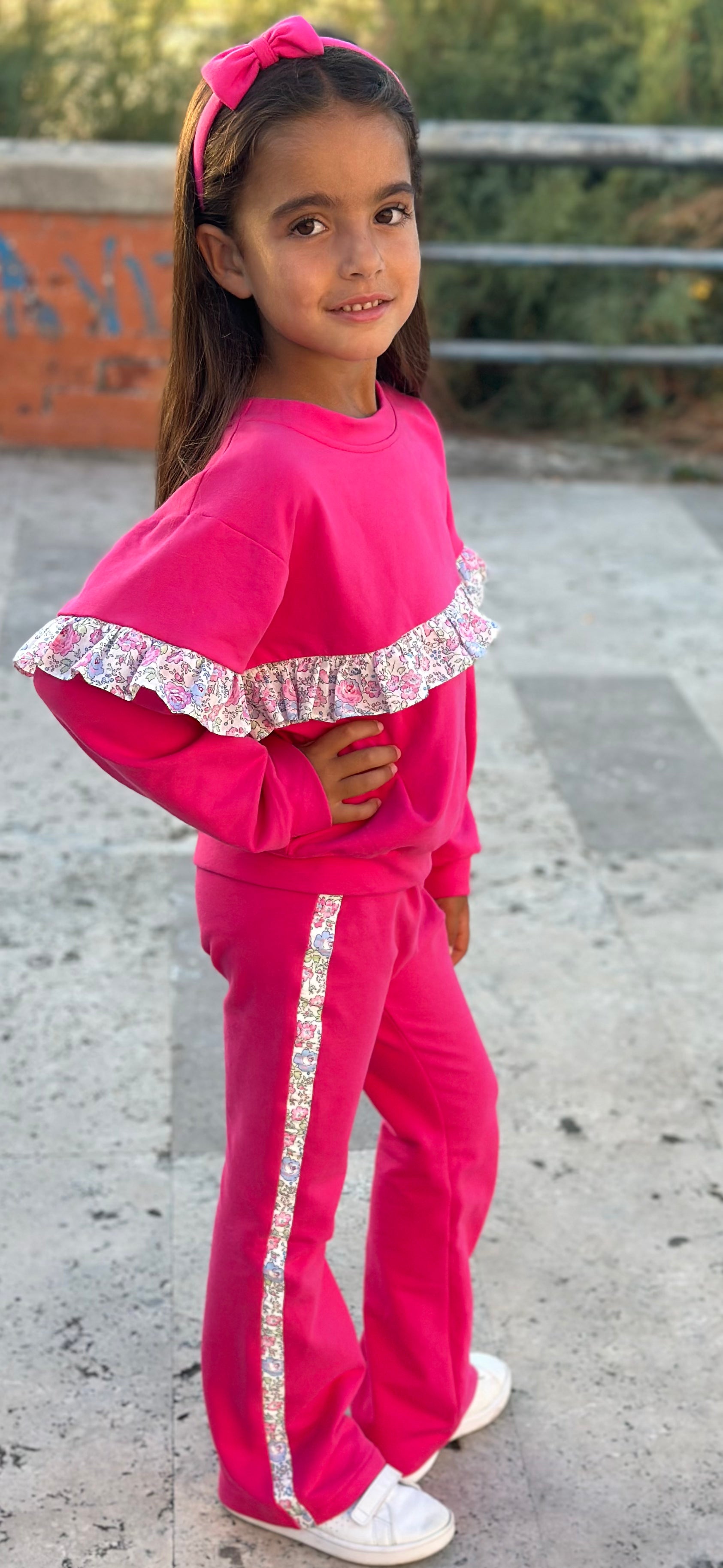 Pantalone Zampa Felpa Fuxia New