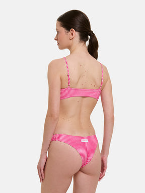 Bikini Donna Slip Brasiliana Fascia  Lycra Patchwork Fuxia