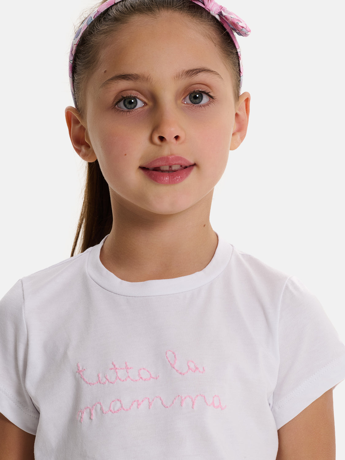 T-shirt Bambina ricamo Tutta la Mamma