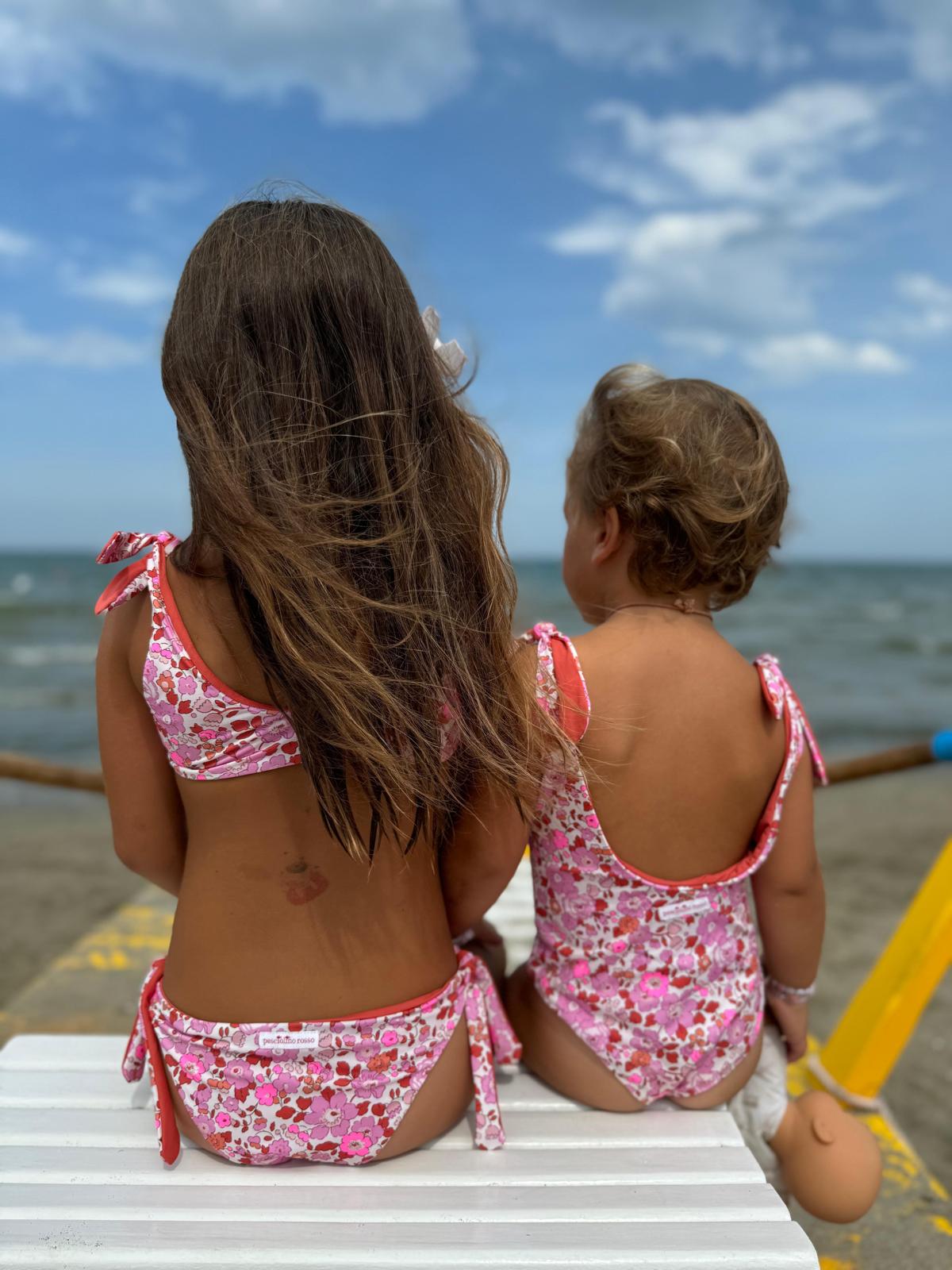 Intero Bambina Double Fiocchi Liberty Betsy Fluo Fuxia