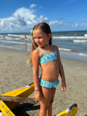 Bikini Bambina Slip Balza Liberty Emma Verde Acqua