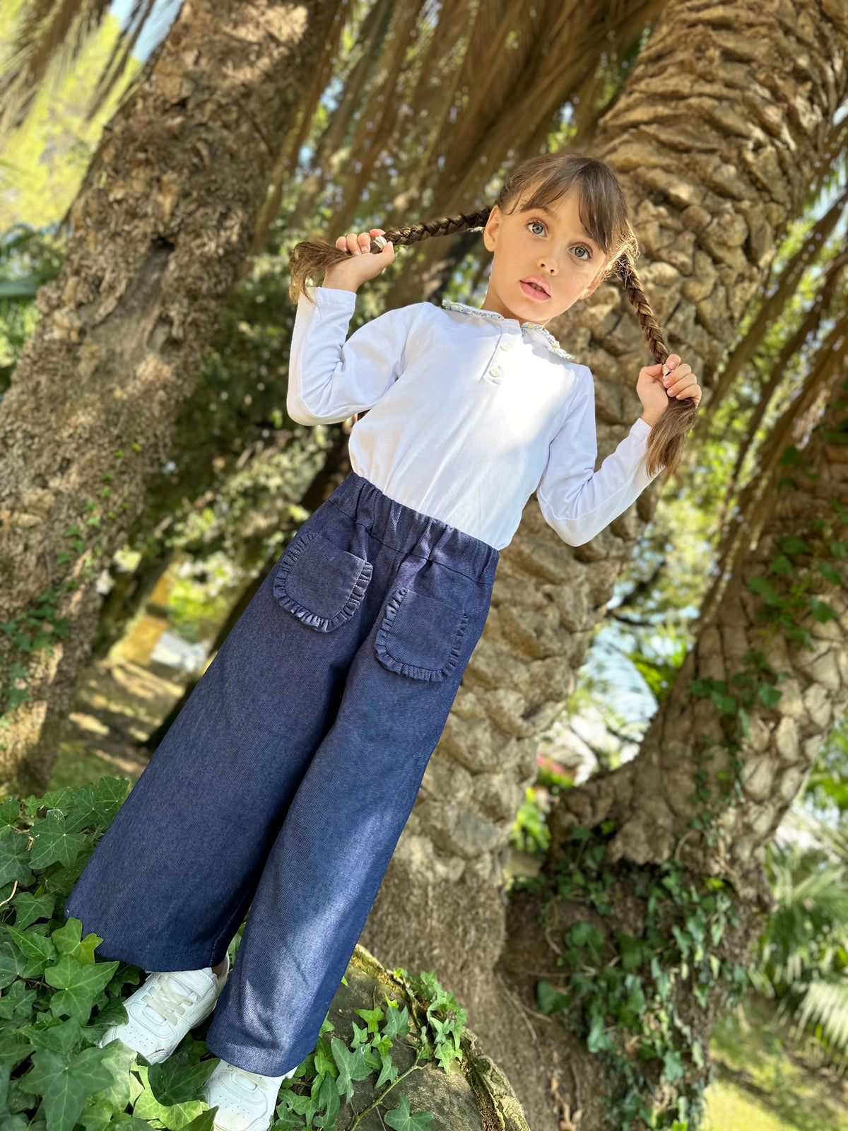 Pantalone Palazzo Jeans Navy