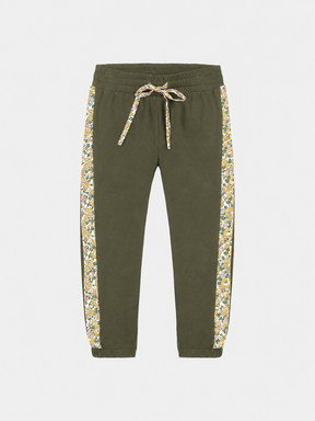 Pantalone Classico Bambina Felpa Cotone Militare