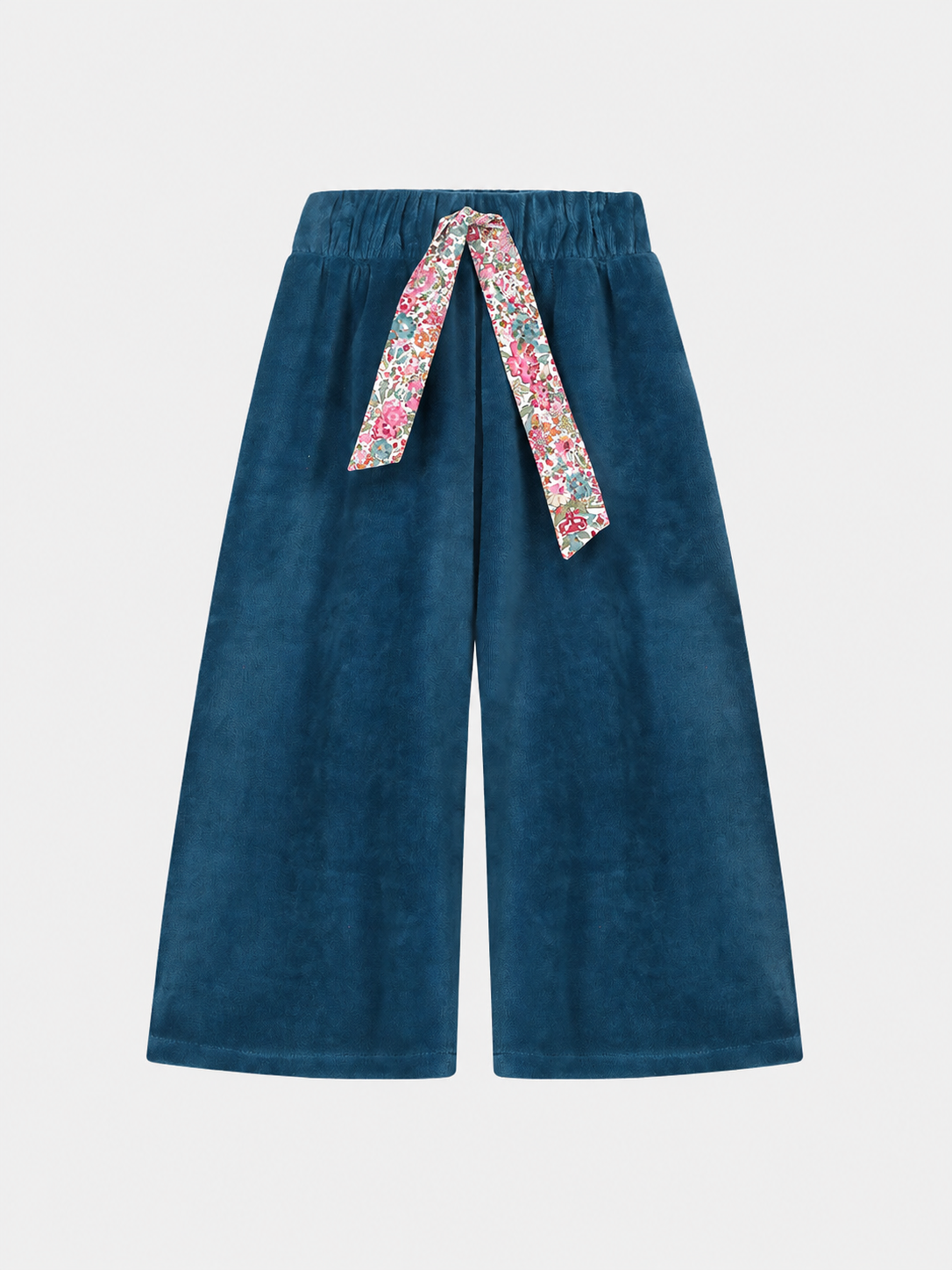Pantalone Palazzo Bambina Ciniglia Dark Petrol