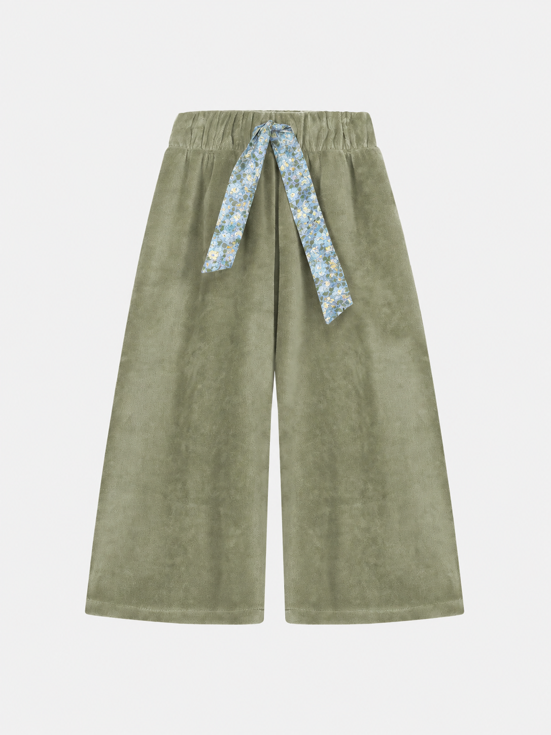 Pantalone Palazzo Bambina Ciniglia Moss Green