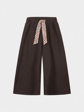 Pantalone Palazzo Bambina Felpa Cotone Moro