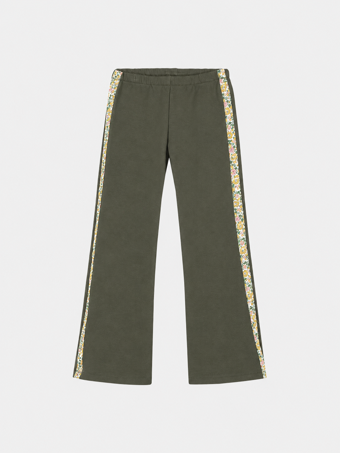 Pantalone Zampa Bambina Felpa Cotone Militare