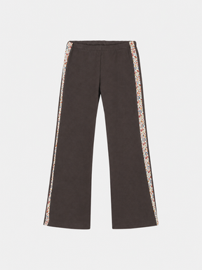 Pantalone Zampa Bambina Felpa Cotone Moro