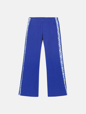 Pantalone Zampa Bambina Felpa Cotone Royal