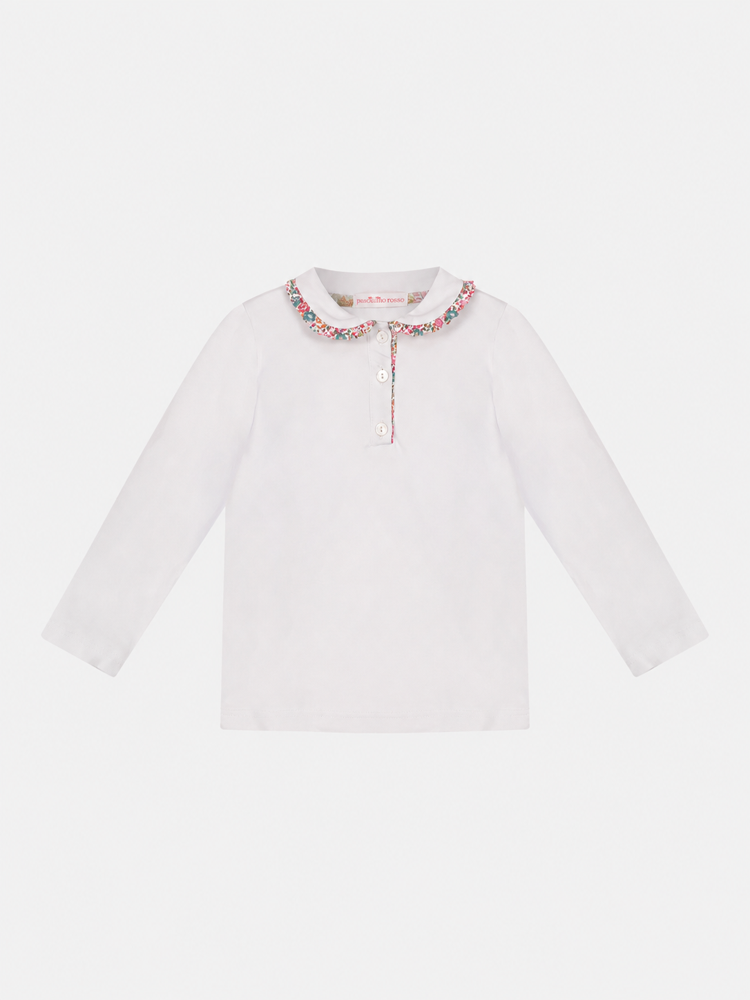Polo M/Lunga Colletto Bambina Liberty Emma Fuxia Petrolio