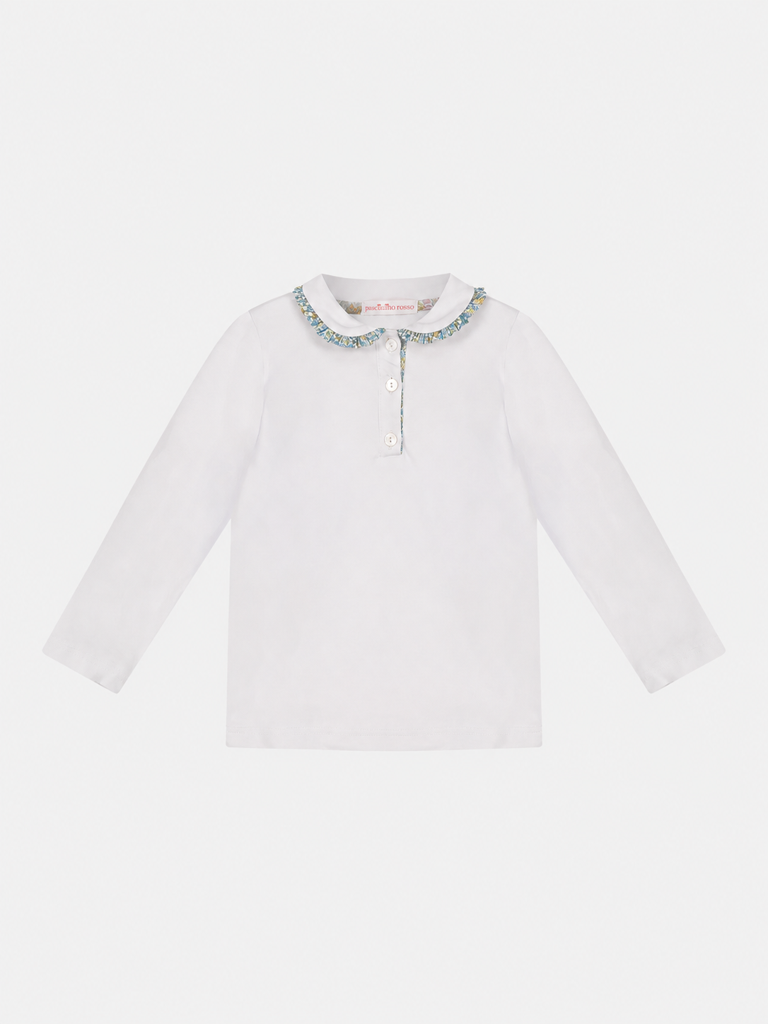 Polo M/Lunga Colletto Bambina Liberty Metallic Celeste