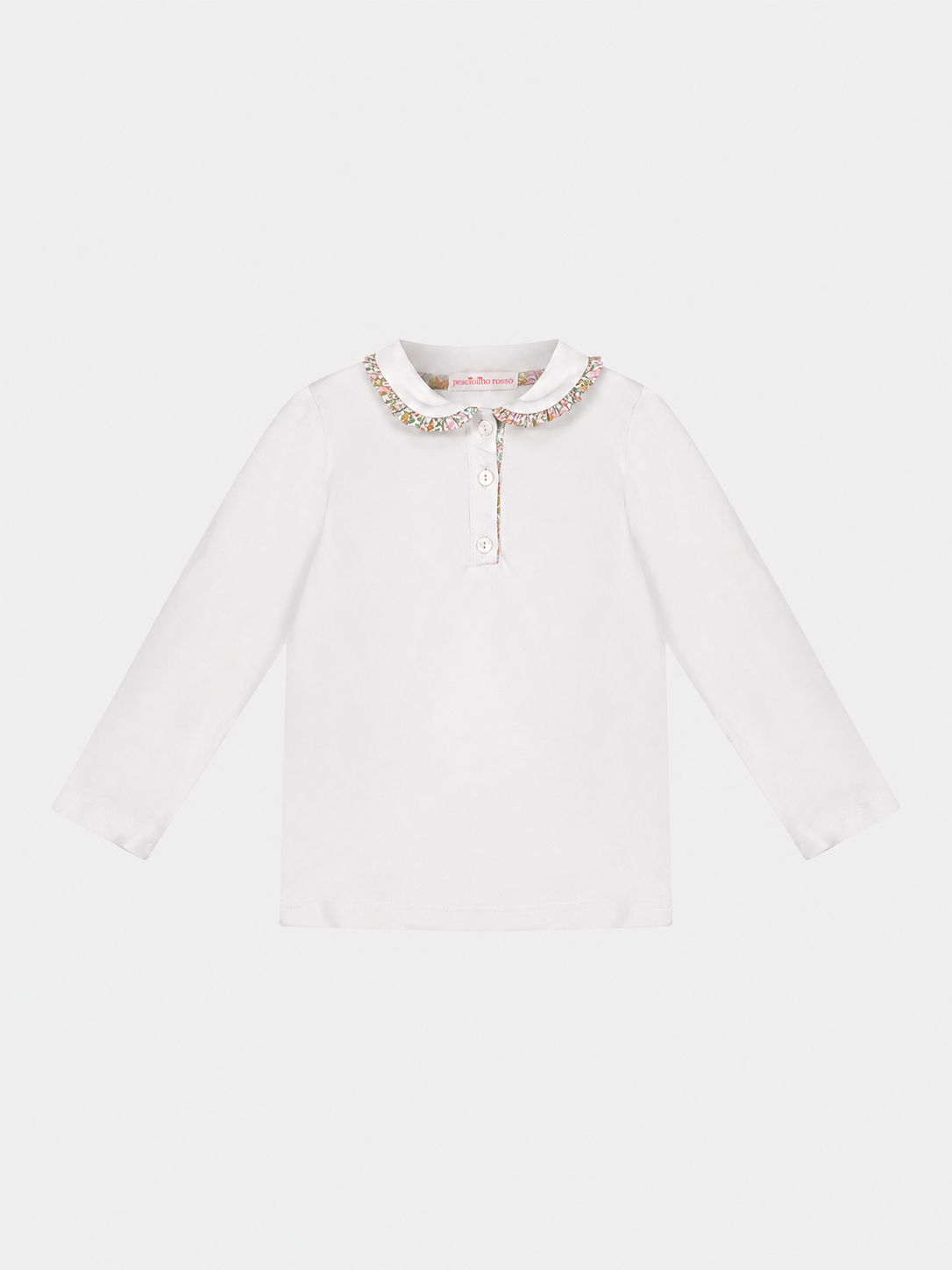 Polo M/Lunga Colletto Bambina Liberty Metallic rosa