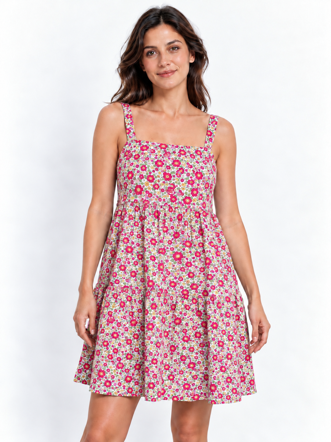 Prendisole Donna Balze Corto Liberty Betsy Rosso