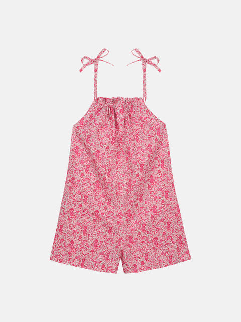 Salopette Bambina Laccio Collo Liberty Emma Lampone