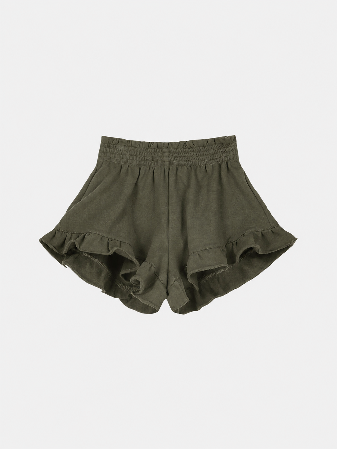 Shorts Farfalla Bambina Felpa Cotone Militare