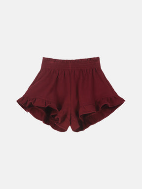 Shorts Farfalla Bambina Felpa Cotone Prugna
