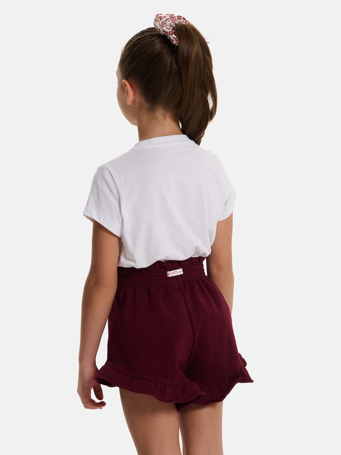 Shorts Farfalla Bambina Felpa Cotone Prugna