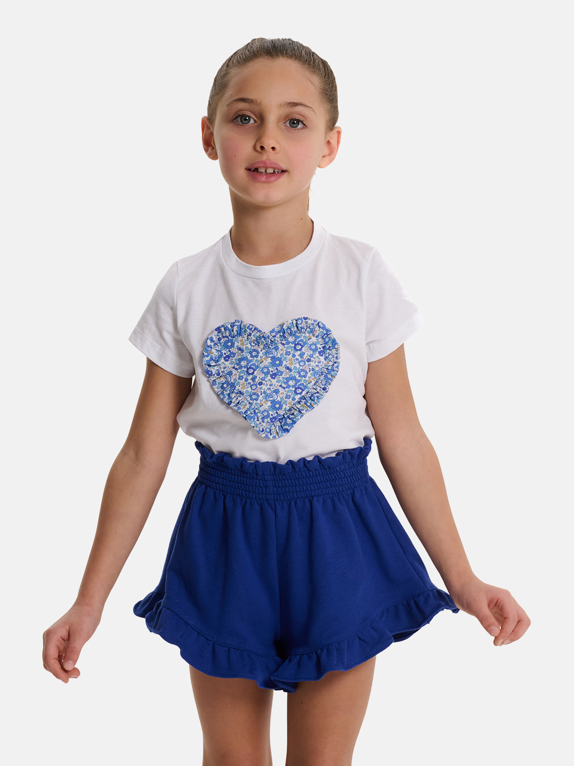 Shorts Farfalla Bambina Felpa Cotone Royal