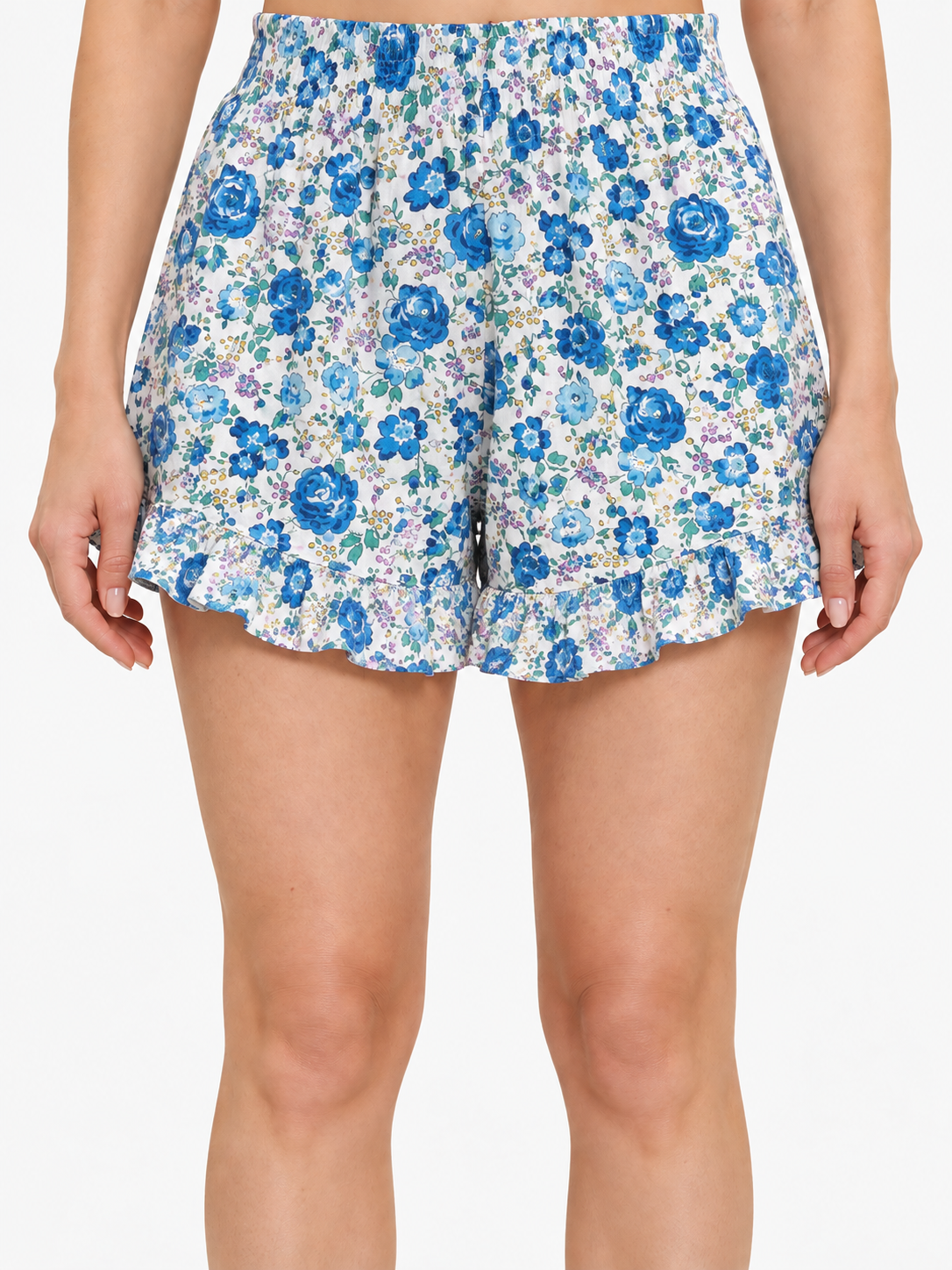 Shorts Farfalla Donna Cotone Liberty Felicite Azzurro