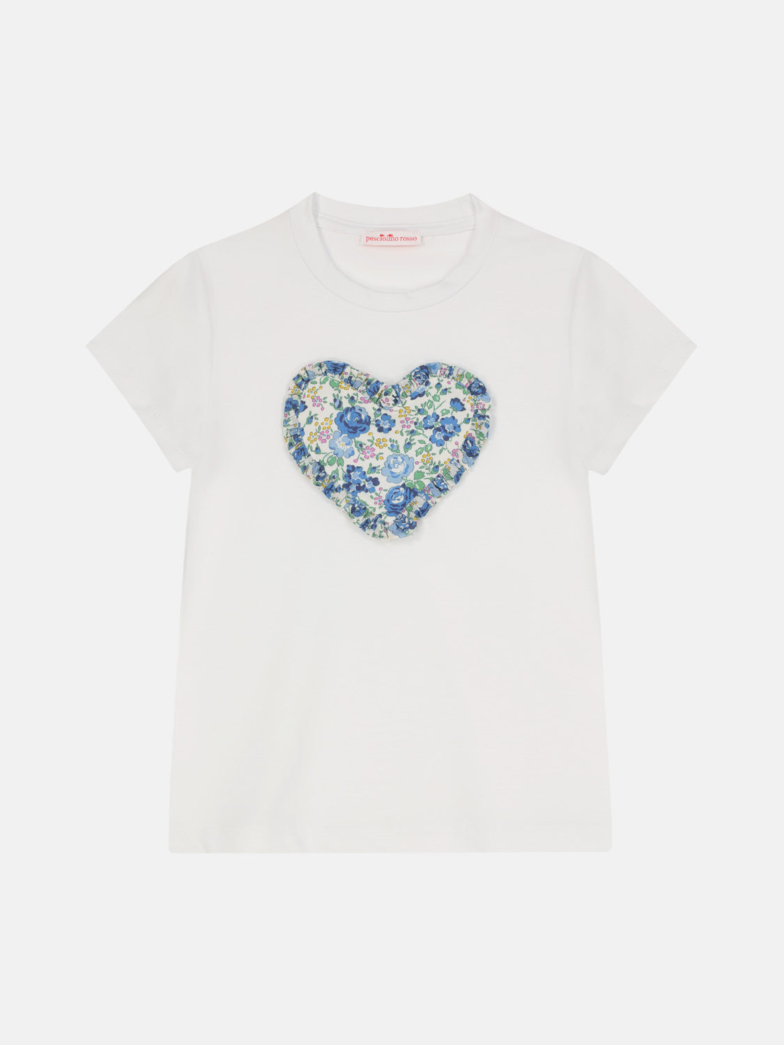T-Shirt M/Corta Cuore Ricamato Felicite Azzurro