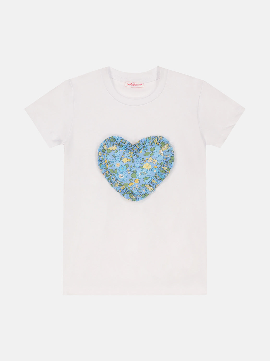 T-Shirt M/Corta Cuore Bambina Liberty Betsy Azzurro