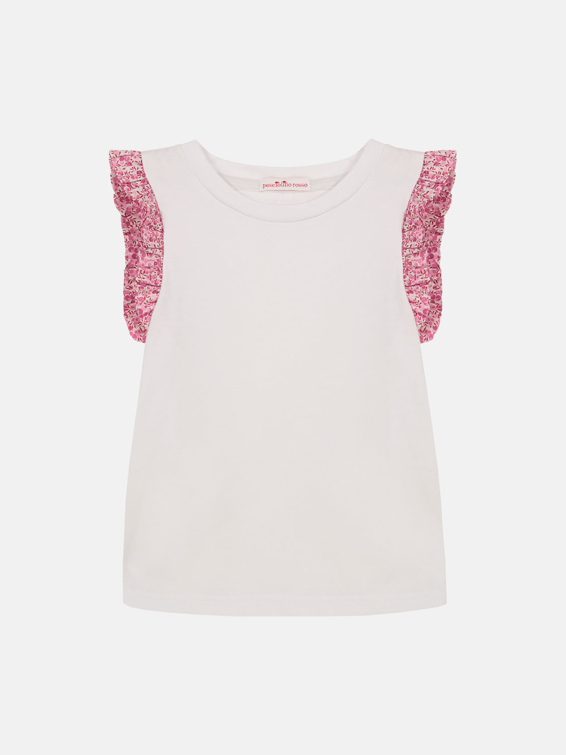 T-shirt Manica rouche Liberty Wiltshire Bud Fuxia