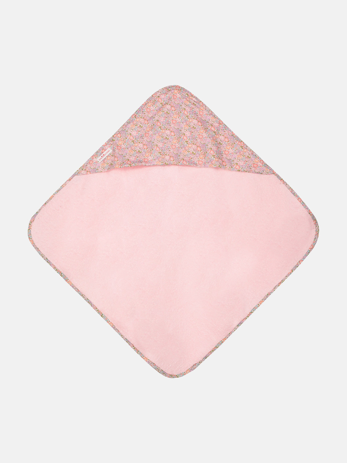 Telo Bagno Nenata con Cappuccio Liberty Michelle Rosa